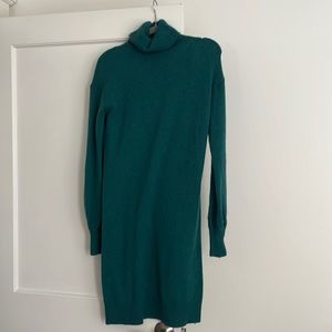 J crew turtle neck knit sweater dress. Deep teal or turquoise. Size small